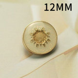 12MM Sunflower painting oil Metal snap button  DIY jewelry