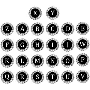 20MM  Letters Metal snap button charms  fit 18mm snap jewelry  DIY