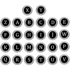 20MM  Letters Metal Snaps Buttons fit 18mm snap jewelry  DIY