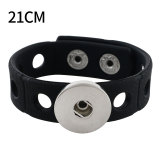 21cm  bracelet with 15mm width colorful silicone stretch 20mm Snaps button jewelry wholesale