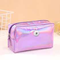 Laser travel toiletries and cosmetics bag  18mm Snaps button jewelry wholesale