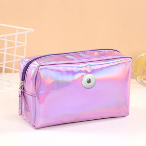 Laser travel toiletries and cosmetics bag  18mm Snaps button jewelry wholesale