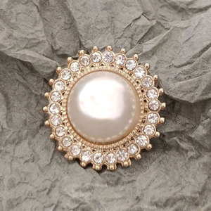20MM Diamond studded love pearl Metal  Snaps Buttons