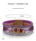 Simple leather bracelet Multi layer hand woven bracelet