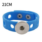 21cm  bracelet with 15mm width colorful silicone stretch 20mm Snaps button jewelry wholesale
