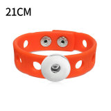 21cm  bracelet with 15mm width colorful silicone stretch 20mm Snaps button jewelry wholesale