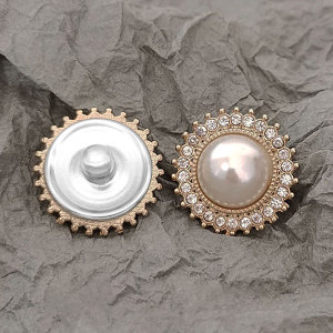 20MM Diamond studded love pearl Metal  Snaps Buttons