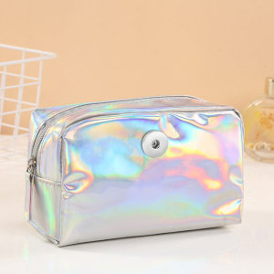 Laser travel toiletries and cosmetics bag fit 18mm Snaps Buttons jewelry