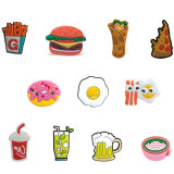 100pcs/lot  Kid junior adult style silicone bracelet Gourmet hamburger doughnut PVC luminous cartoon accessories creative Cartoon