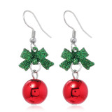 Cartoon Christmas earrings Santa Claus bell