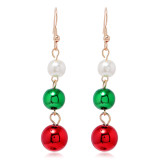 Cartoon Christmas earrings Santa Claus bell