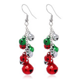 Cartoon Christmas earrings Santa Claus bell