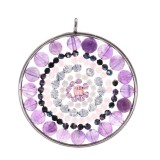 5 * 5CM Datura Colorful Natural Stone Crystal Stainless Steel Pendant Colorful Fruit of Desire Ball Pendant