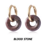 Stainless steel natural stone earrings