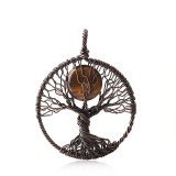 Hand twisted natural stone life tree pendant