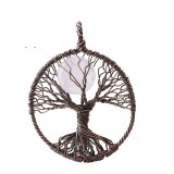 Hand twisted natural stone life tree pendant