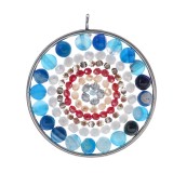 5 * 5CM Datura Colorful Natural Stone Crystal Stainless Steel Pendant Colorful Fruit of Desire Ball Pendant