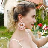 New Valentine's Day bohemian tassel earrings hand woven sequins millet beads