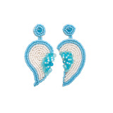 New Valentine's Day Asymmetrical Earrings Woven Hand made DIY Love Sequins Bead Earrings