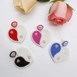 New Valentine's Day Tai Chi Creative Hand Woven Rice Ball Love Earrings