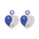 New Valentine's Day Tai Chi Creative Hand Woven Rice Ball Love Earrings