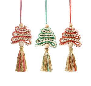 Christmas tree pendant DIY Bohemian pastoral style woven tassel handmade pendant