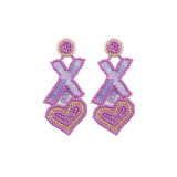 New Valentine's Day XO Rice Bead Sequins Heart Earrings