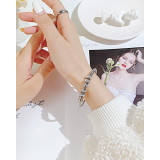 Stainless steel ball zircon magnetic clasp bracelet