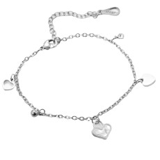 Stainless steel heart hollow shell bracelet