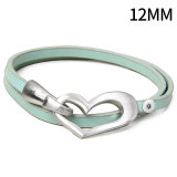 Love Europe and America Leather Bracelet 12MM Snaps button jewelry wholesale