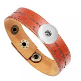 Cowhide student scale ruler bracelet  18MM Snaps button jewelry wholesale