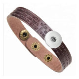 Cowhide religious belief bracelet 20mm Snaps button jewelry wholesale