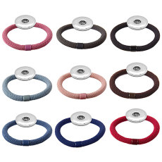 Leather elastic hairband high elastic beaded nylon headband suitable 20MM Snaps button jewelry wholesale