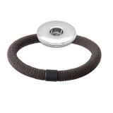 Leather elastic hairband high elastic beaded nylon headband suitable 20MM Snaps button jewelry wholesale