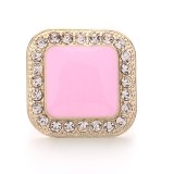 20MM Square design Rhinestone  Metal snap button charms