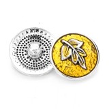 20MM leaf Drip oil design Metal snap button charms