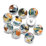 20MM pattern Print glass snaps buttons  DIY jewelry