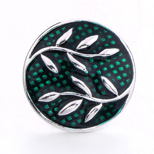 20MM leaf Drip oil design Metal snap button charms