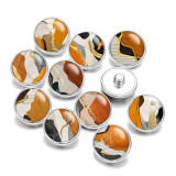 20MM pattern Print glass snaps buttons  DIY jewelry