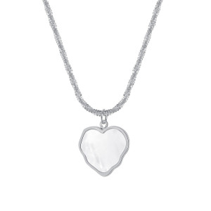 Stainless Steel Valentine's Day Love White Fritillaria Necklace