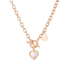Stainless steel Valentine's Day love disc clavicle chain