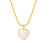 Stainless Steel Valentine's Day Love White Fritillaria Necklace