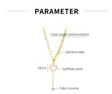 Stainless steel Valentine's Day love pendant tassel necklace