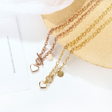 Stainless steel Valentine's Day love disc clavicle chain