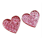 Valentine's Day Pink Pink Love Envelope Text Love Shiny Party Earrings
