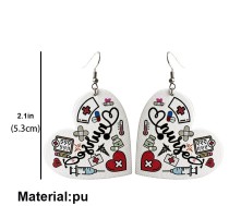 Valentine's Day Teacher's Day Earrings Love Leather Earrings