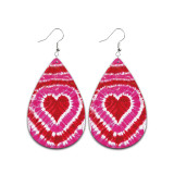 Valentine's Day Leather Earrings Coffee Cup Leopard Heart Tie Dye Love Rainbow Lovely Car Earrings Gift