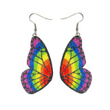 Wooden Rainbow Love Valentine's Day Flag Geometric Butterfly Earrings