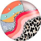 20MM Pretty Leopard print pattern Print glass snaps buttons  DIY jewelry