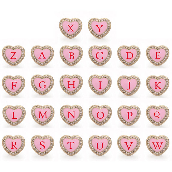 20MM love Metal 26 letters snap button charms